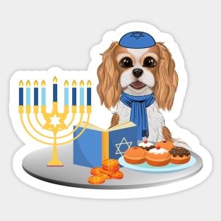 Hanukkah Blenheim Cavalier King Charles Spaniel Sticker